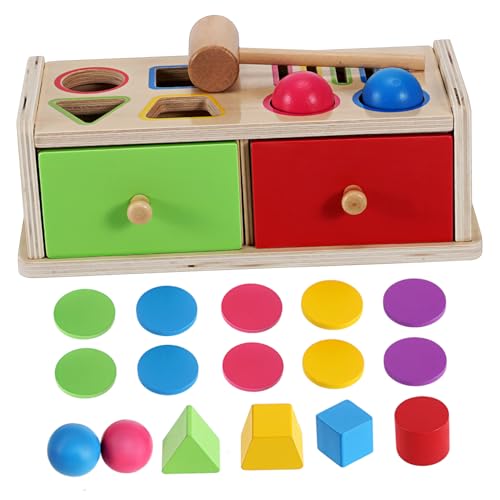Milisten Kognitives für die frühe Bildung Shape-Matching-Spiel Sortierspielzeug für Babys Kinderklassifizierungsspielzeug für geometrische passende Blöcke hölzern von Milisten
