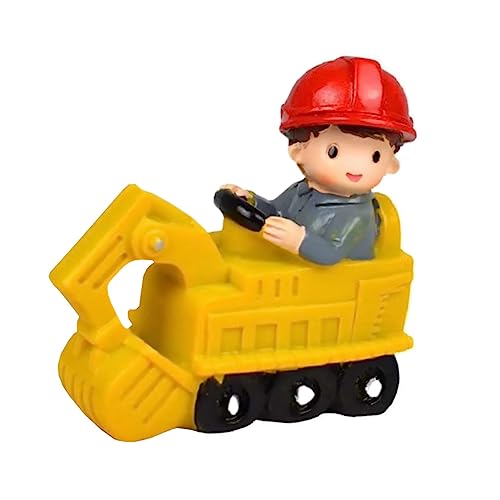 Milisten 1stück Junge Mädchen Bagger Spielzeug Fahrzeug Deko Engineering Truck Tortenaufsatz Für Jungen Geburtstagskuchen Dekoration Resin Cake Decor Party Accessoire von Milisten