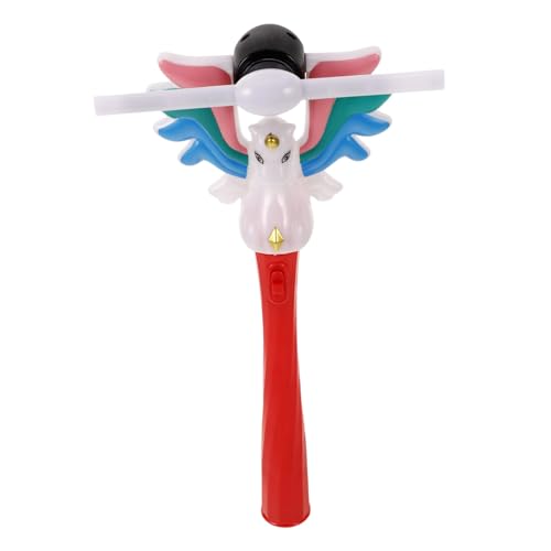 Milisten LED Leuchtender Elektrischer Drehender Pegasus windmühlenstab mit Musik und Pferdehuf Sound für Kindergeburtstag Hochzeiten Partys Roter Griff Tragbar Festliche Atmosphäre von Milisten