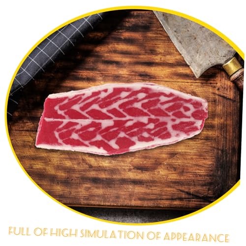Milisten Lebensechtes Fake Beef Modell aus Sicherem Künstliches Fleisch Dekoration für Restaurant Küche Schaufenster Wiederverwendbares Deko Display Realistisches Rindfleisch Requisit von Milisten