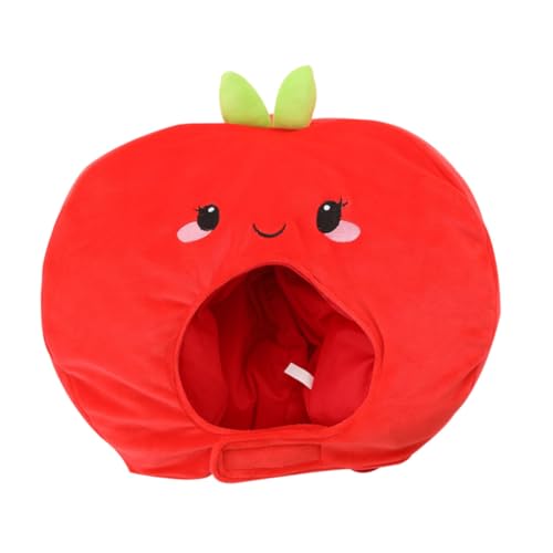 Milisten Lustiger Plüsch Apfel Hut für Erwachsene Karnevalskostüm Zubehör Weiche und Bequeme Kopfbedeckung für Mottopartys und Cosplay für Feste und Festivals Cartoon Design für von Milisten