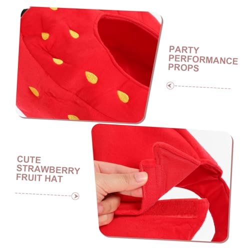 Milisten Lustiger Plüsch Erdbeerhut Party Kostüm Kopfbedeckung Cosplay Accessoire für Erwachsene Leicht Bequem für Halloween Weihnachtsfeier Ostern Fotorequisit von Milisten