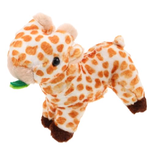 Milisten Magnetpuppe auf Schulter Giraffe Ausgestopfte Giraffe -Kostüm Realistisches Tier -Schulterspielzeug Party -Cosplay -Dekoration Tier Schulterkumpel Plüsch Light Brown von Milisten