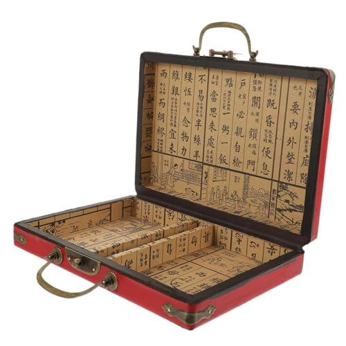 Milisten Mahjong Aufbewahrungsbox Robuste Mahjong Box für Outdoor Aktivitäten Vintage Design mit Schnappverschluss Große Kapazität Langlebiges PU und Holzmaterial Reisen und Spieleabende Milisten Mahjong Aufbewahrungsbox Robuste Mahjong Box für Outdoor Aktivitäten Vintage Design mit Schnappverschluss Große Kapazität Langlebiges PU und Holzmaterial Reisen und Spieleabende von Milisten
