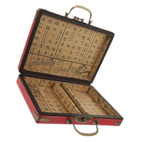 Milisten Mahjong Storage Box Tragen Reisen Nur Mahjong -Fälle Aufbewahrungsboxen im Freien Aufbewahrungsbehälter kleine Tragetasche Kleiner Aufbewahrungskoffer Tragbarer Speicherfall Holz von Milisten
