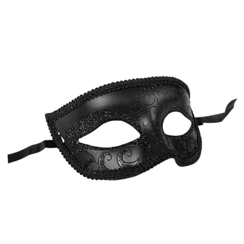 Milisten Maske für Halloween und Kostümpartys Elegante Schwarze Kunststoffmaske für Maskerade Cosplay und Karneval Unisex Accessoire für Festivals und Besondere Anlässe von Milisten