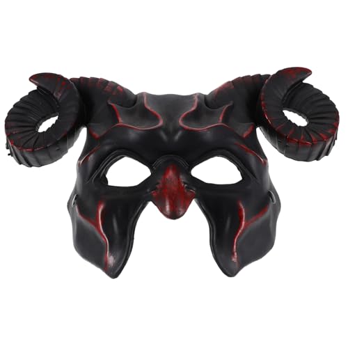 Milisten Maske mit Hörnern Dunkelrote Dekorative Oxhorn Maske für Karneval Cosplay und Kostümpartys für Halloween und Besondere Anlässe Milisten Maske mit Hörnern Dunkelrote Dekorative Oxhorn Maske für Karneval Cosplay und Kostümpartys für Halloween und Besondere Anlässe von Milisten