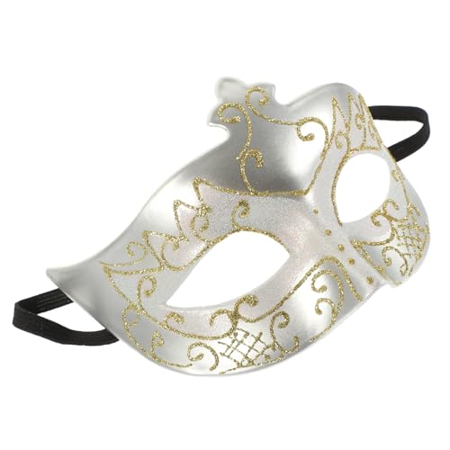 Milisten Maskeradeballmaske für Männer Elegante Halbgesichtsmaske mit Goldenen Akzenten für Halloween Karneval Kostümpartys und Cosplay Events Exquisite Handwerkskunst von Milisten