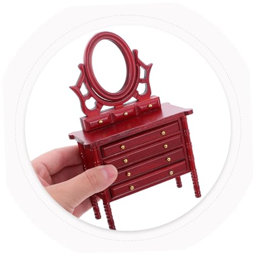 Milisten Maßstab Holz Kommode in Rotbraun Stabiles Möbel für Puppen Schlafzimmer und Wohnzimmer Dekoration von Milisten