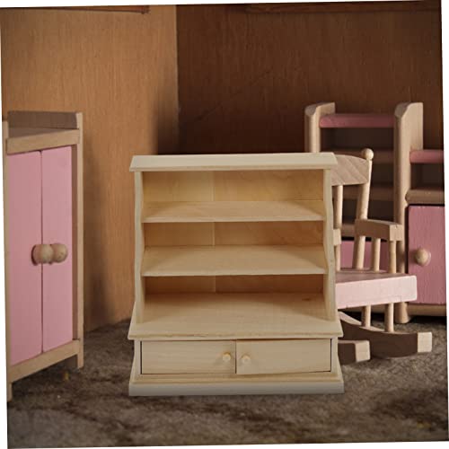 Milisten Maßstab Miniatur Bücherregal Kabinett Detailgetreues Mini Cabinet Ornament für Puppenhaus Layout und Landschaftsdekoration Leicht und Vielseitig für Fotos und Basteln von Milisten