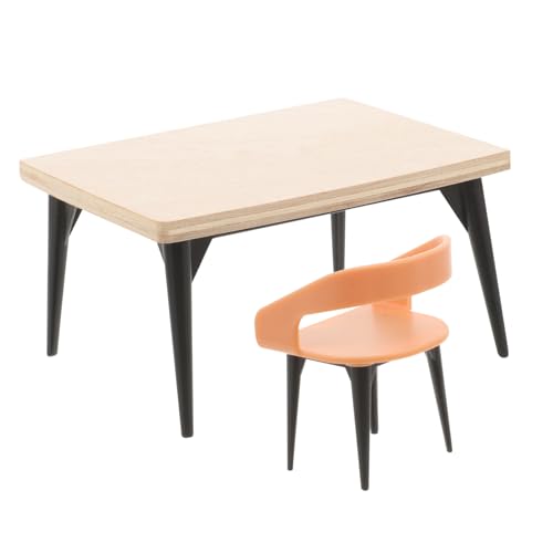 Milisten Maßstab Realistische Holz Esszimmer Tisch und Stühle Detailreiche Puppenmöbel für Puppenhaus Zubehör und Micro Szenen Dekoration von Milisten