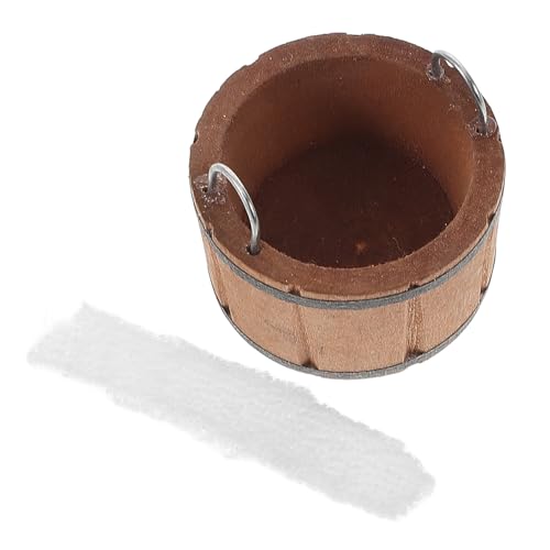 Milisten Maßstab mit Holzbadewanne und Realistischen Badaccessoires Detailgetreu für Miniaturpuppenhäuser und Kreatives Spiel von Milisten
