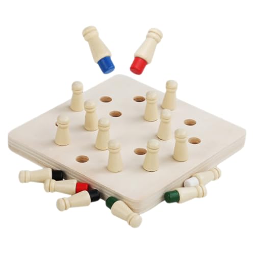 Milisten Memory Schachspiel Holz für Lernspielzeug zur Gedächtnisförderung Buntes Brettspiel für Jungen und Mädchen Pädagogisches Gesellschaftsspiel zur Entwicklung von Denkvermögen und von Milisten
