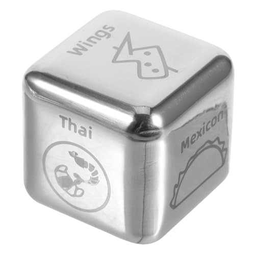 Milisten Metal Food Decision Dice Langlebig und Stabil Vielseitig für Familienessen und Partys Fördert Neue Geschmackserlebnisse Praktischer Essensauswahlwürfel für Freunde von Milisten