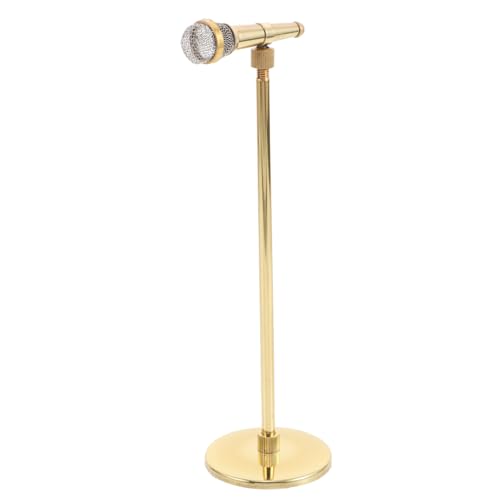 Milisten Mikrofon Ornamente Retro Mikrofon Requisiten Puppenhaus Mikrofon Kleine Musikinstrumente Ornamente Old School Mikrofon Mini Fingerspitzen Mikrofon Winziges Mikrofon Kupfer von Milisten
