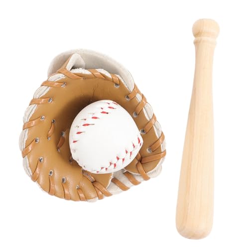 Milisten Mini Baseball Kit Miniatur Baseball Set mit Schläger Handschuh Ball Dekoratives Puppenhaus Zubehör Sportliches DIY Bastelset für Sammler und Miniaturfans von Milisten