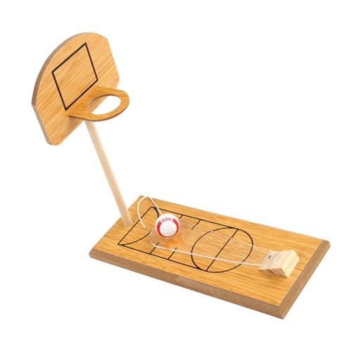 Milisten Mini Basketballspielzeug aus Holz Miniatur Desktop Basketballkorb für Jungen und Mädchen Interaktives Fingerspielzeug Kreativität Hand Auge koordination und Fingerkraft von Milisten