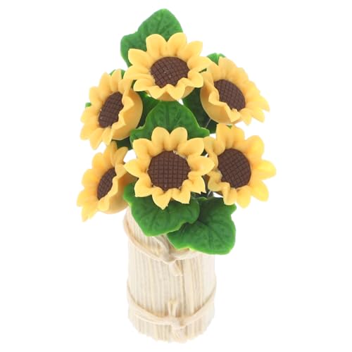 Milisten Mini-Blumentopf zum Basteln gefälscht Miniatur-Zubehör künstlich buchattrappe deko bücherregal Dekoration Vase Links Miniatur-Dekorationen Puppenhaus-Miniaturen Ton Yellow von Milisten