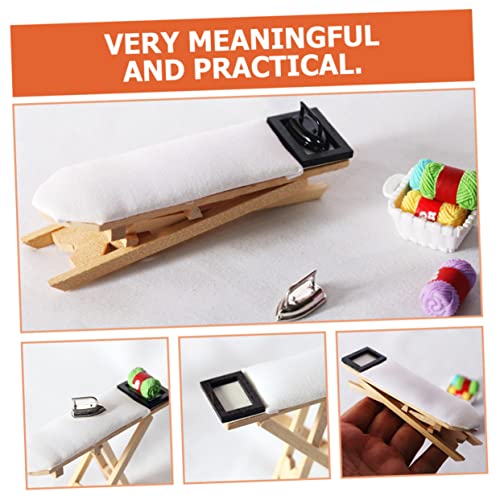 Milisten Mini Bügeleisen und Bügeltisch Teilig aus Holz und Legierung Detailreiches Puppenhaus Zubehör für Kreatives und Realistische Miniaturdekoration Leicht und Platzsparend von Milisten
