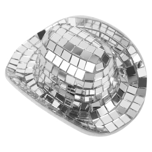 Milisten Mini Disco Cowboyhut Silber Miniatur Hüte für Puppen DIY Party Deko Robustes Material Wiederverwendbar Stilvoll und Praktisch von Milisten