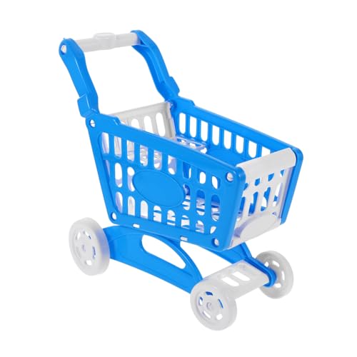 Milisten Mini-Einkaufswagen- einkaufskorb einkaufswagen Mini-Handwagen Supermarkt Einkaufswagenspielzeug puppenwagen Puppen einkaufen einkaufswagen Plastik Blue von Milisten