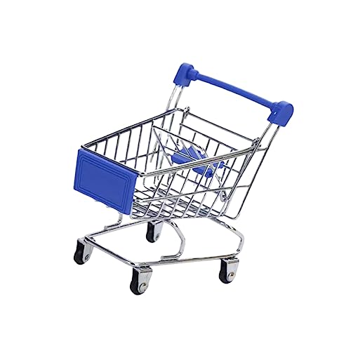 Milisten Mini Einkaufswagen für Kreativer Trolley zur Aufbewahrung von Kleinigkeiten Dunkelblau Schreibtisch Organizer und für Freunde und Familie von Milisten