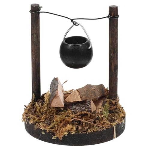 Milisten Mini-Hausdekoration Puppenhaus Miniaturofen Mini-Herdfiguren Miniaturen zum Basteln Miniaturkessel kindergeschenke adventsgeschenke Kinderspielzeug Puppenzubehör Holz von Milisten