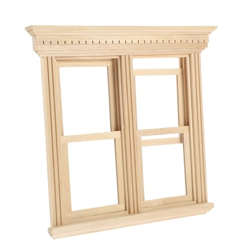 Milisten Mini Holzfensterrahmen Puppenhaus Fenster Modell Miniatur Möbel DIY Zubehör Push Out Design Handgefertigt Dekoration für Wohnzimmer Schlafzimmer Tragbar Detailreich von Milisten
