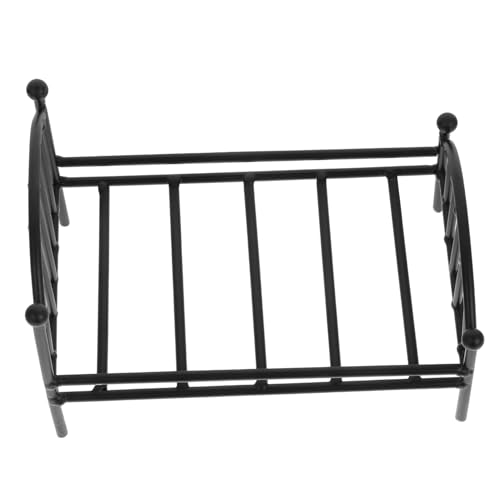 Milisten Mini House Metallbett Puppenmöbel Mini Schlafzimmer Deko Geeignet für Puppenhaus Realistische Form Perfektes von Milisten