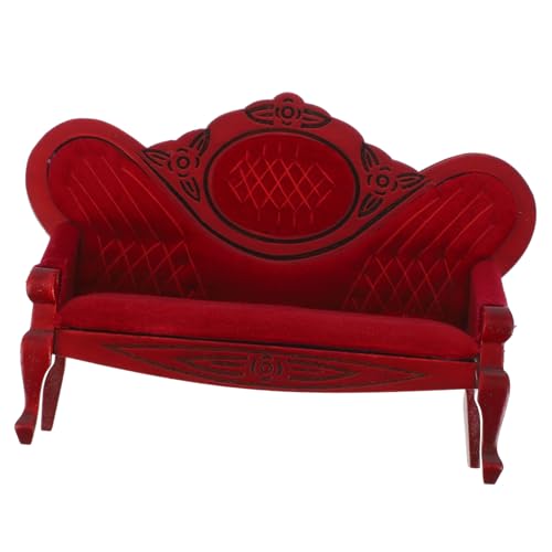 Milisten Mini- - Kleinkinder Realistisch Gemacht Miniatur Puppe Modern Couch Für Möbel Mini-Sofa-Ornament Kleines Sofa Fotorequisite Dekoratives Kleines Sofa Rot Schiene von Milisten