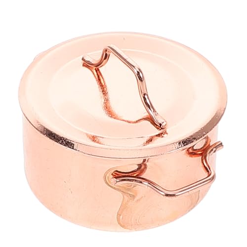 Milisten Mini Küchenmodell Winziges Zeug Miniatursachen Topf Für Puppenhauszubehör Küchenzubehör Für Puppenstuben Miniaturkochgeschirr Puppenhaus-bastelbedarf Rose Gold Legierung von Milisten