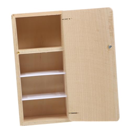 Milisten Mini Kühlschrank Holz Spielhaus Kühlschrank Modell Für Puppenhaus Dekoration Unbemalt Zubehör Für Kreative Mikrolandschaften Und DIY Projekte von Milisten