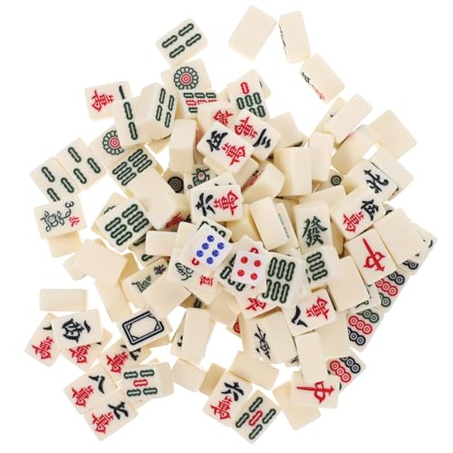 Milisten Mini Mahjong Set Klein Tragbares Reise Spiel mit Robusten Glatten Fliesen Praktisches Casual Party Spiel für Familie und Freunde Kompaktes Freizeit Mahjong für Unterwegs von Milisten
