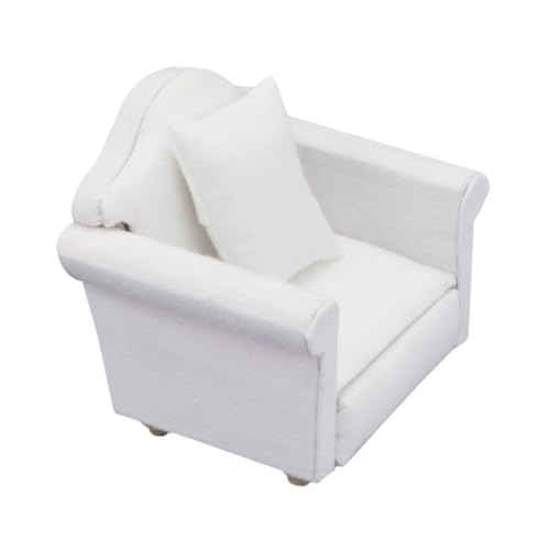 Milisten Mini Möbel Modell Spielzimmer Mini Sofa Puppenhaus Winzige Mini Couch Kinderspielzeug Mini Zubehör Sofa Modell Kindermöbel Kleines Kindersofa Sofas Weißes Holz von Milisten