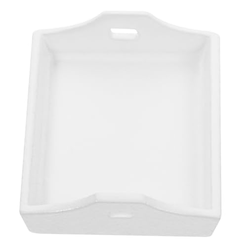 Milisten Mini-Möbel Requisiten für das Szenenlayout kleine Teller Mini- -Tablett-Ornamente kleines Schüsselmodell Mini House Accessory hölzern Weiß von Milisten