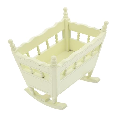 Milisten Mini-Möbelmodell Puppe winzig Mini Möbelmodelle Bettverzierung Mini-Hausdekoration Mini-Hausbett Mini-Verzierung Miniaturbettmodell Birke Light Green von Milisten