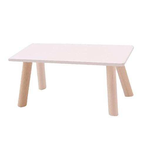 Milisten Mini-Möbelmodell für kinderspielzeug Bedroom Decoration unikal Puppenhaus-Layout Puppenhausdekoration Mini Möbel Puppenhausmöbel Miniatur-Tischfigur hölzern Weiß von Milisten