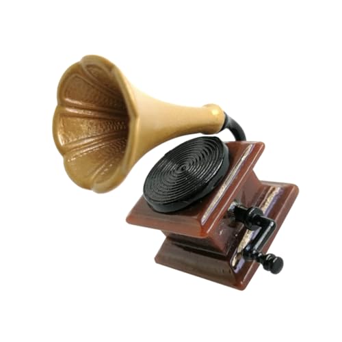 Milisten Mini Phonograph Ornament Für Retro Miniatur Grammophon Resin Material Für -szenen Und Wohnaccessoires Kinderspielzeug Für Kreative Dekoration von Milisten
