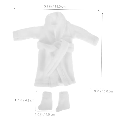 Milisten Mini Puppen Bademantel Set Weiß mit Socken Puppenkleidung Outfit für Mini Doll Robe Verarbeitung Charmantes Design Vielseitig für Verschiedene Puppen Festliches Zubehör Milisten Mini Puppen Bademantel Set Weiß mit Socken Puppenkleidung Outfit für Mini Doll Robe Verarbeitung Charmantes Design Vielseitig für Verschiedene Puppen Festliches Zubehör von Milisten
