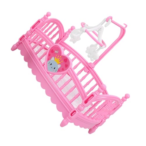 Milisten Mini Puppenbett für Puppenhaus Handgefertigte Rosa Miniatur Schlafzimmermöbel Detailreiches DIY Modell Charmantes Puppenmöbel Zubehör Milisten Mini Puppenbett für Puppenhaus Handgefertigte Rosa Miniatur Schlafzimmermöbel Detailreiches DIY Modell Charmantes Puppenmöbel Zubehör von Milisten