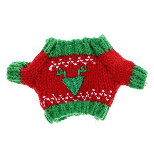 Milisten Mini Puppenpullover aus Plüsch Weiche DIY Puppenkleidung Accessoires Rot Grüner Dreiecksmuster Pullover für Kleine Kuscheltier Puppen Süßes Kostümzubehör für Spiel und von Milisten