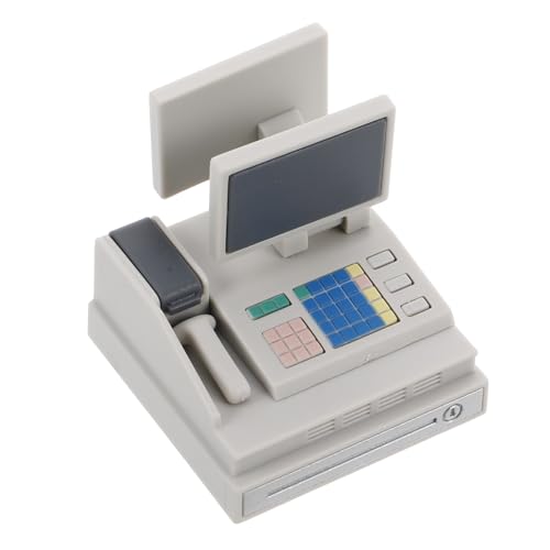 Milisten Mini Registrierkasse Puppenhaus Küchenzubehör Mini Puppenhaus Zubehör Puppenhaus Lernzubehör Requisite Bargeld Miniaturmöbel Kassenautomat Winzige Möbel Kunststoff von Milisten