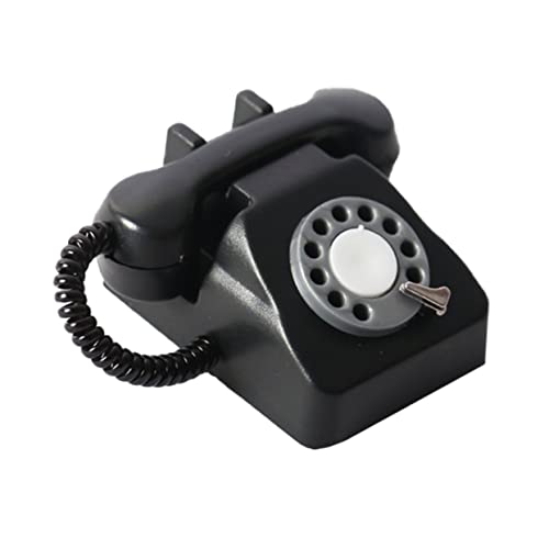 Milisten Mini-Telefon Retro Styles verkleidung Toys Dekoratives Telefon Puppenhaus Telefon Mini-Hausdekoration gefälschtes Telefon Mini-Hausverzierung Telefonfigur Plastik Black von Milisten