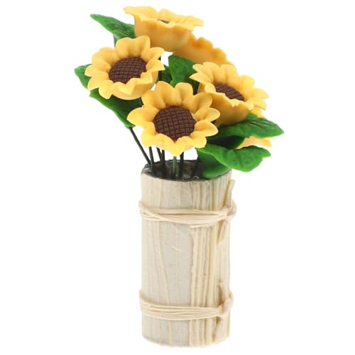 Milisten Mini Tonblumen Miniatur Künstliche Ornamente Dekorationen Realistisch Hochzeit Fensterbank Garten Puppenhäuser Gefälschtes Puppenhaus Mini Blumenflaschen Modell von Milisten