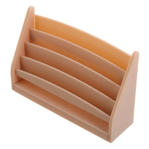 Milisten Mini-bücherregal Miniatur-magazinhalter Puppenhauszubehör Und Möbel Dekoratives Mini-puppenhaus-ausstellungsregal Mini -bücherregal Mit Mini -büchern Miniaturhalter Beige Plastik von Milisten