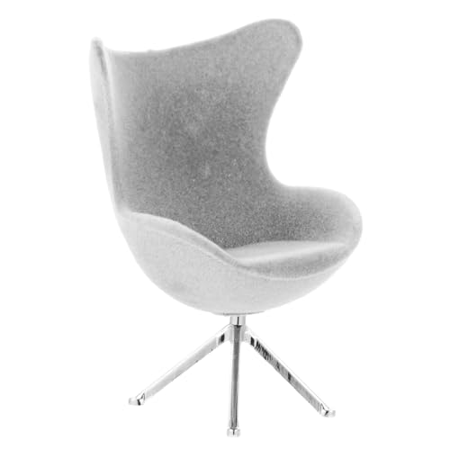 Milisten Mini -simuliertes Flockensofa High Rückenstuhl Mini-Stuhl-Modell Miniatur-Stuhlmodell Mini-Hausstuhl Puppenhaus Miniaturmöbel Möbelmodell Beflockung Grey von Milisten