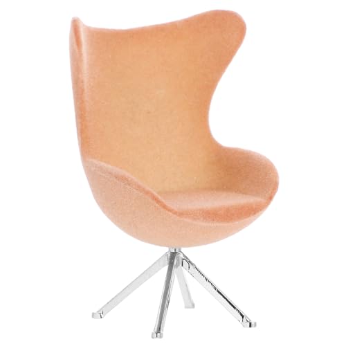 Milisten Mini -simuliertes Flockensofa High Rückenstuhl Puppenstubenmöbel Mini-Stuhl Puppenhaus Miniaturmöbel Puppenhausmöbel Mini-hausstuhl Puppenzubehör Brown Beflockung von Milisten