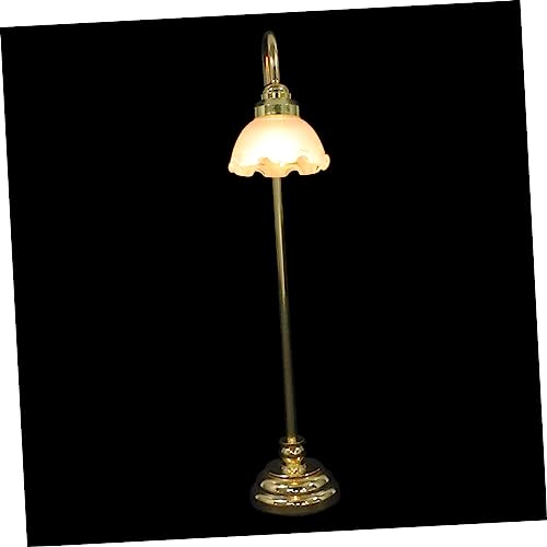 Milisten Mini-stehlampe Modern Retro Lampe Miniatur Puppenhaus-miniaturmöbel Miniatur-stehleuchte Klein Mini-lampenmodell Boden Leben Winzig Miniatur-szenenmöbel Laterne Golden Metall von Milisten