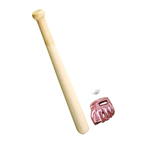 Milisten Miniatur Baseball Schläger mit Handschuh und Ball Dekorative Simulation für Puppenhaus und Miniatur Accessoires Hochwertiges und Harz für und Wohnkultur von Milisten