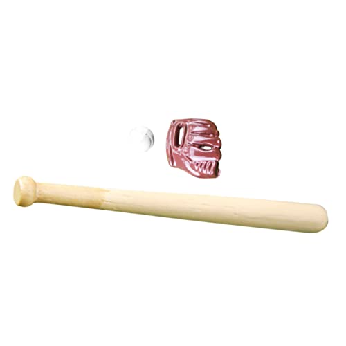 Milisten Miniatur Baseball mit Mini Baseballschläger Handschuh und Ball Dekorationsspielzeug für Puppenhäuser und Rollenspiele Hochwertige und Harzmaterialien für Miniatur Szenen von Milisten